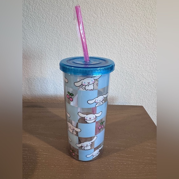 Sanrio Other - Sanrio Hello Kitty Cinnamoroll Blue Tumbler with Pink Straw and Cherry Accents